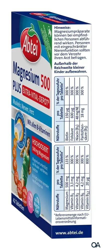 Abtei Magnesium 500 Plus Tabletten