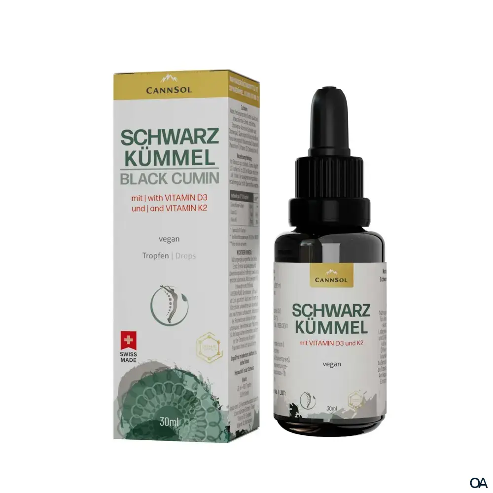 CannSol Schwarzkümmel mit Vitamin D3 und K2 Tropfen
