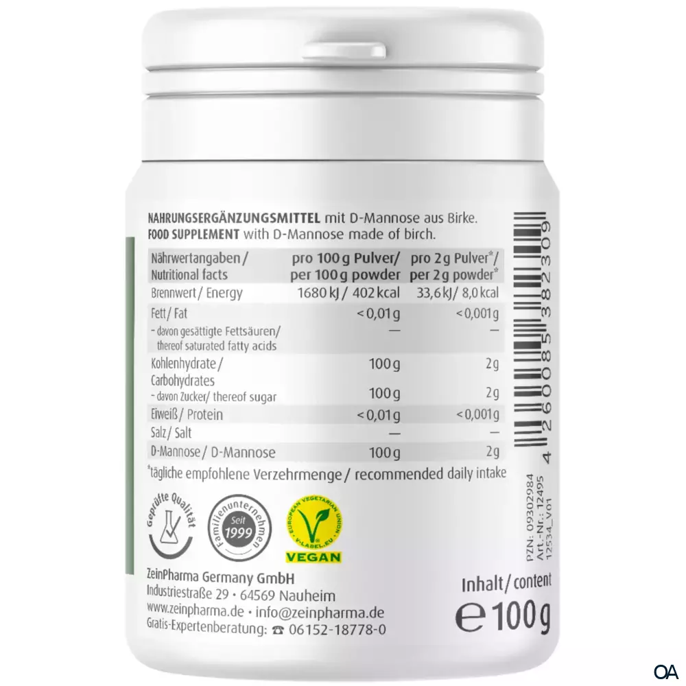 ZeinPharma Natural D-Mannose Pulver