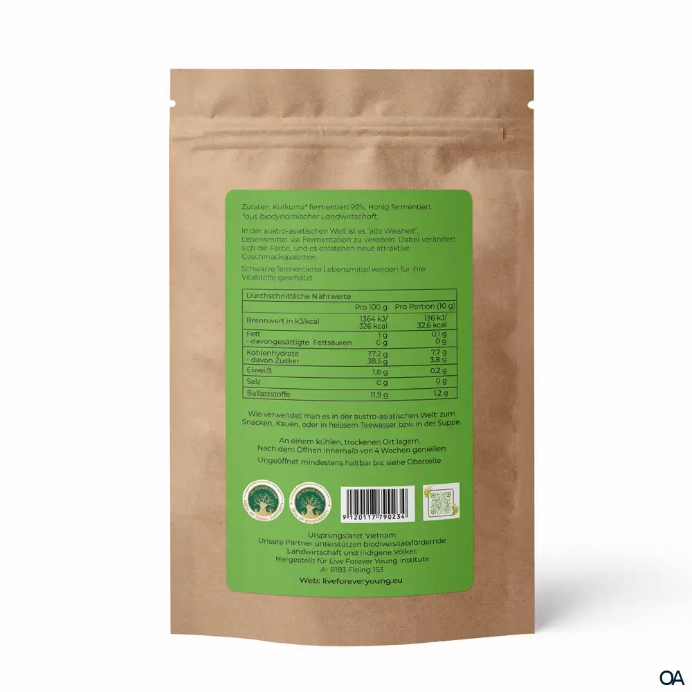 Live Forever Young Kurkuma Fermentiert in Stücken