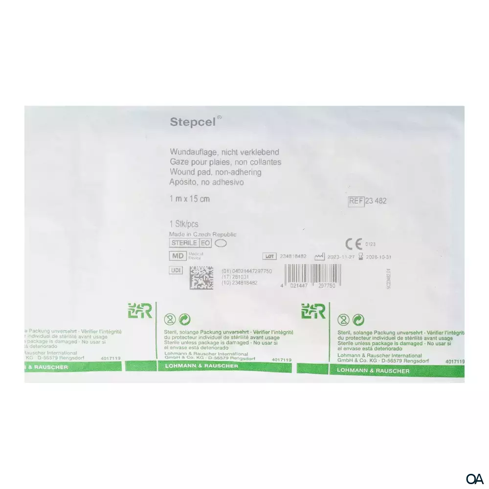 Stepcel® weiche, nicht verklebende Wundauflage steril - Größe 1, 15 cm x 1 m