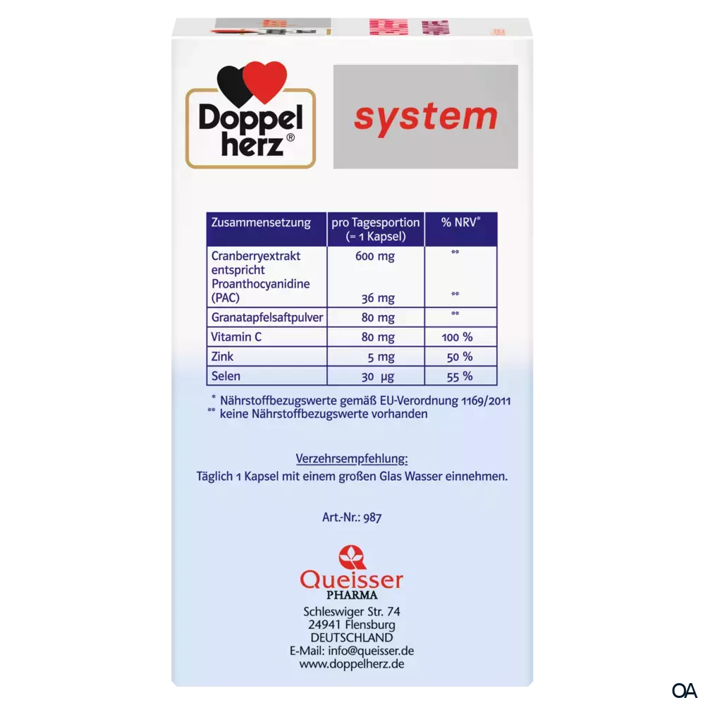 Doppelherz system Cranberry + Granatapfel Kapseln