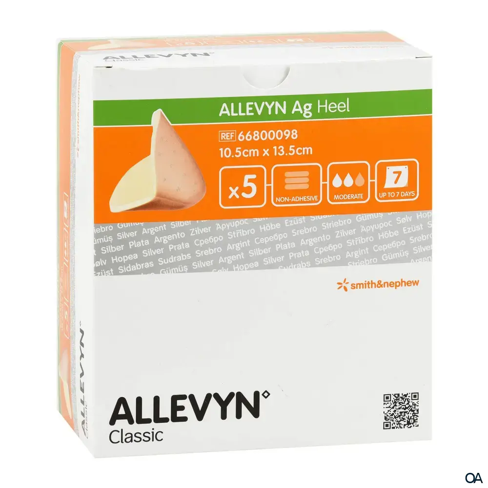 ALLEVYN AG HEEL Fersenverband Schaumverband steril, 10,5 x 13,5 cm