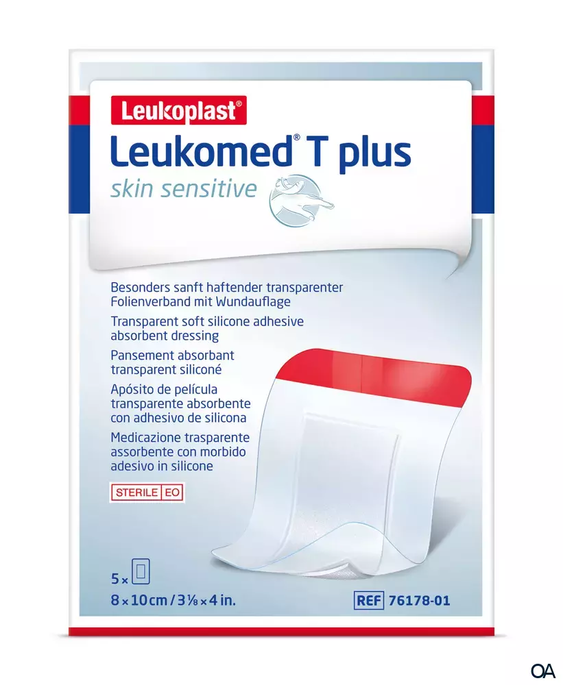 Leukomed ® T plus skin sensitive transparenter Folienverband mit Wundauflage 8 x 10 cm