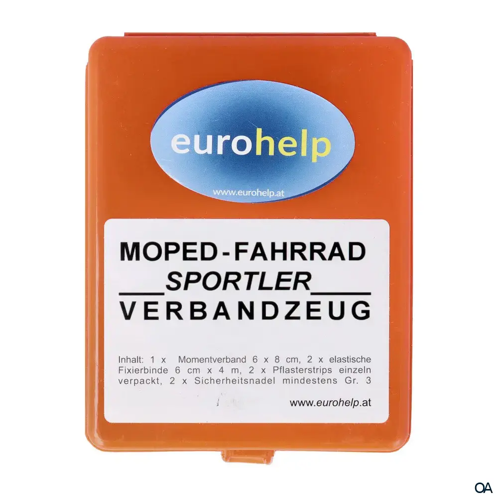 Eurohelp Verbandkassette für einspurige Fahrzeuge (Moped oder Fahrrad)