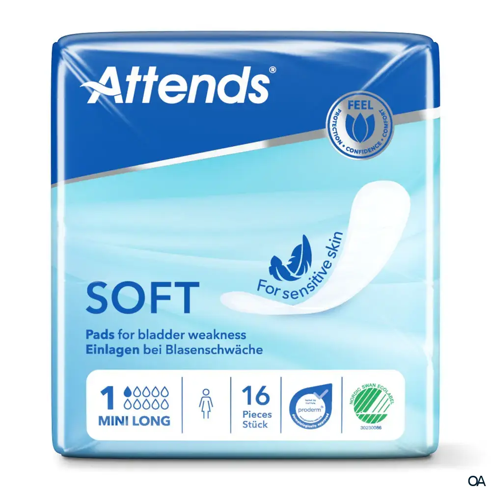 Attends Soft 1 Mini Long Inkontinenzeinlagen bei Blasenschwäche