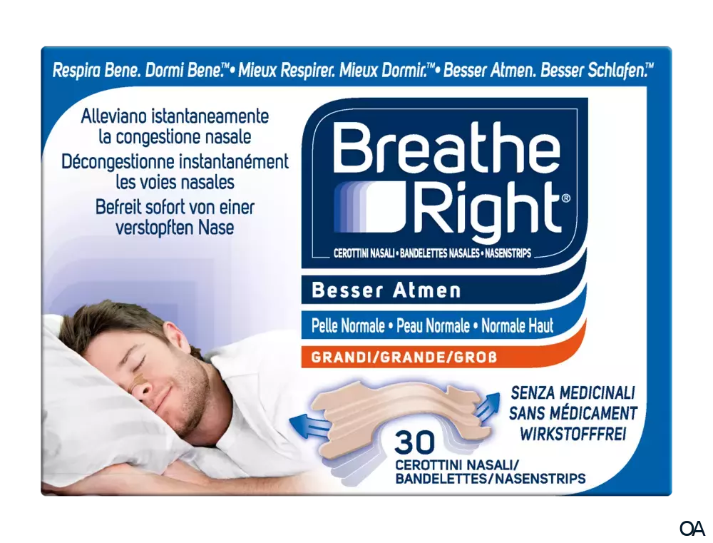 Besser Atmen Breathe Right® Nasenstrips Groß Beige