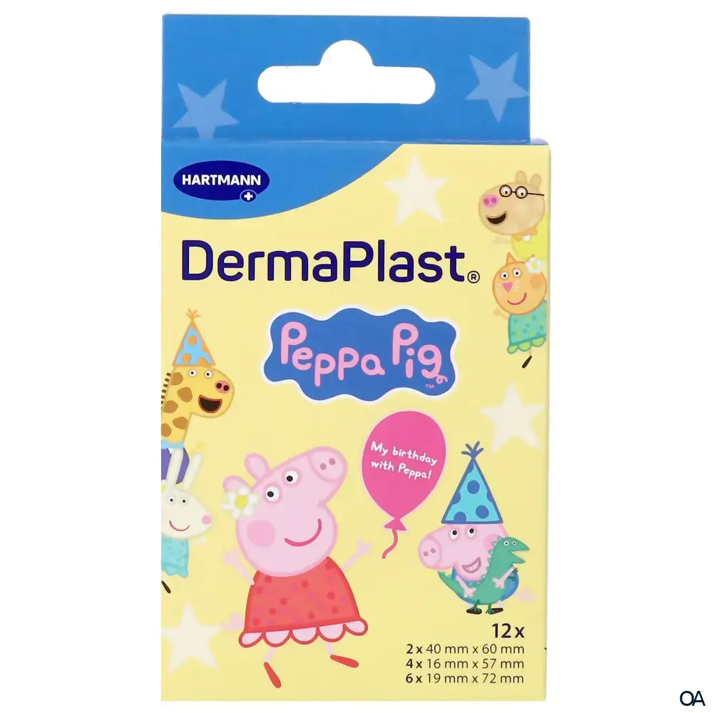 DermaPlast® KIDS Peppa Pig Pflasterstreifen, assotiert, 3 Größen