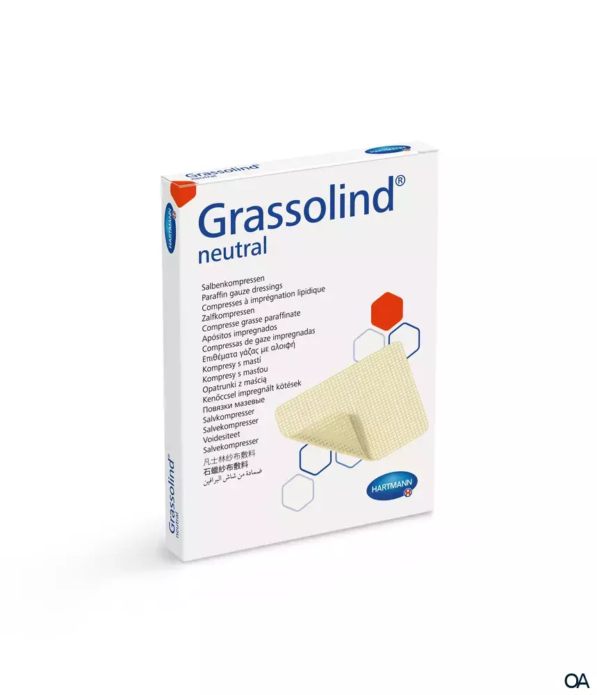 Grassolind® Salbenkompressen steril, einzeln eingesiegelt, 5 x 5 cm