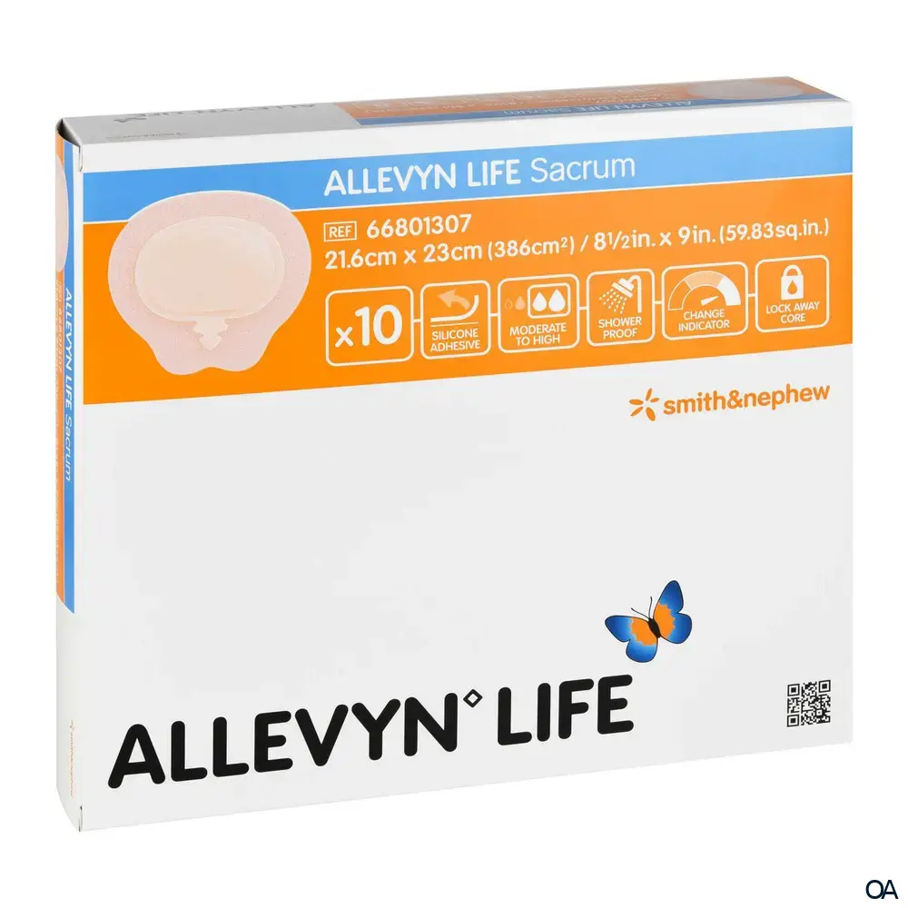 ALLEVYN LIFE Sacrum Silikonschaumverband, steril, 21,6 x 23 cm
