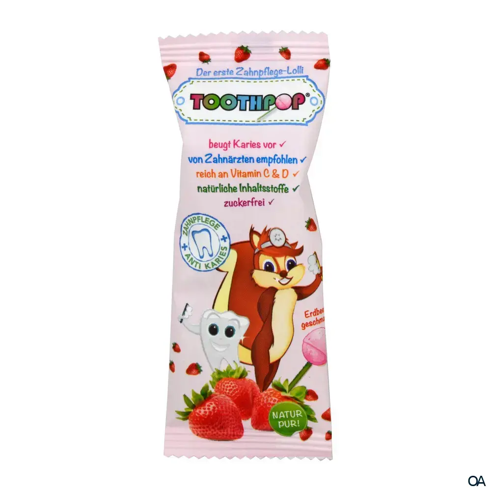 Toothpop Zahnpflege-Lolli Erdbeere