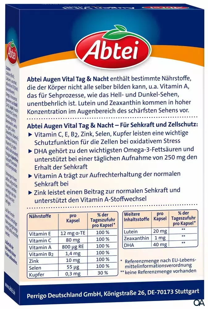 Abtei Augen Vital Tag & Nacht Kapseln