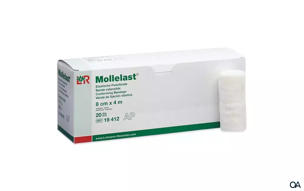 Mollelast® Elastische Fixierbinde, lose im Karton, 8 cm x 4 m