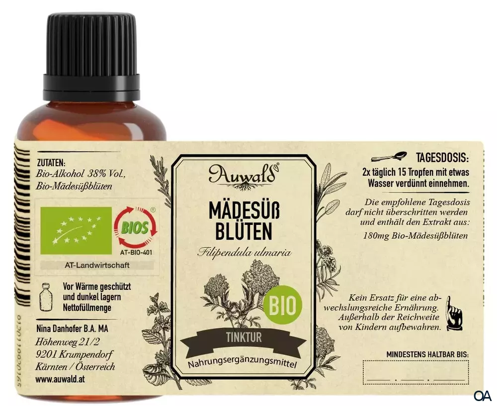 Auwald® Mädesüß Blüten - BIO Tropfen (Auszug, Extrakt, Essenz)