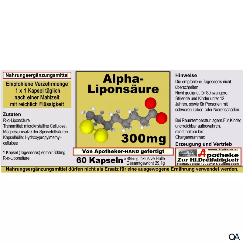 Alpha-Liponsäure 300 mg Kapseln