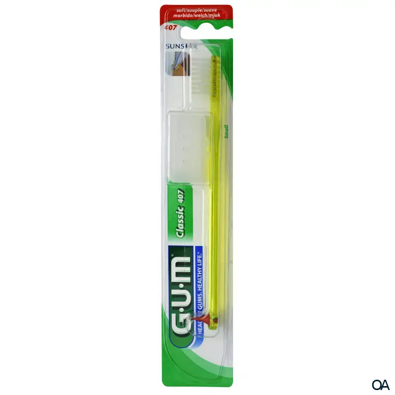 GUM® Classic Zahnbürste kurz weich (mit Gummikegel) 407