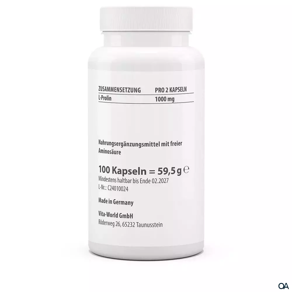 Vitaworld Prolin 500 mg Kapseln