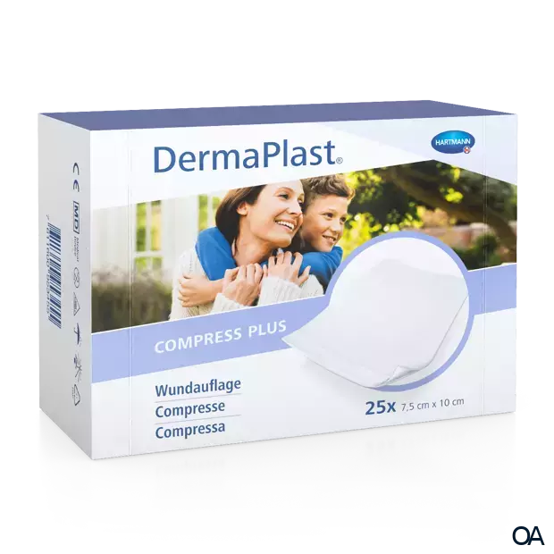 DermaPlast® Compress Plus Saugfähige Kompresse 7.5 x 10 cm