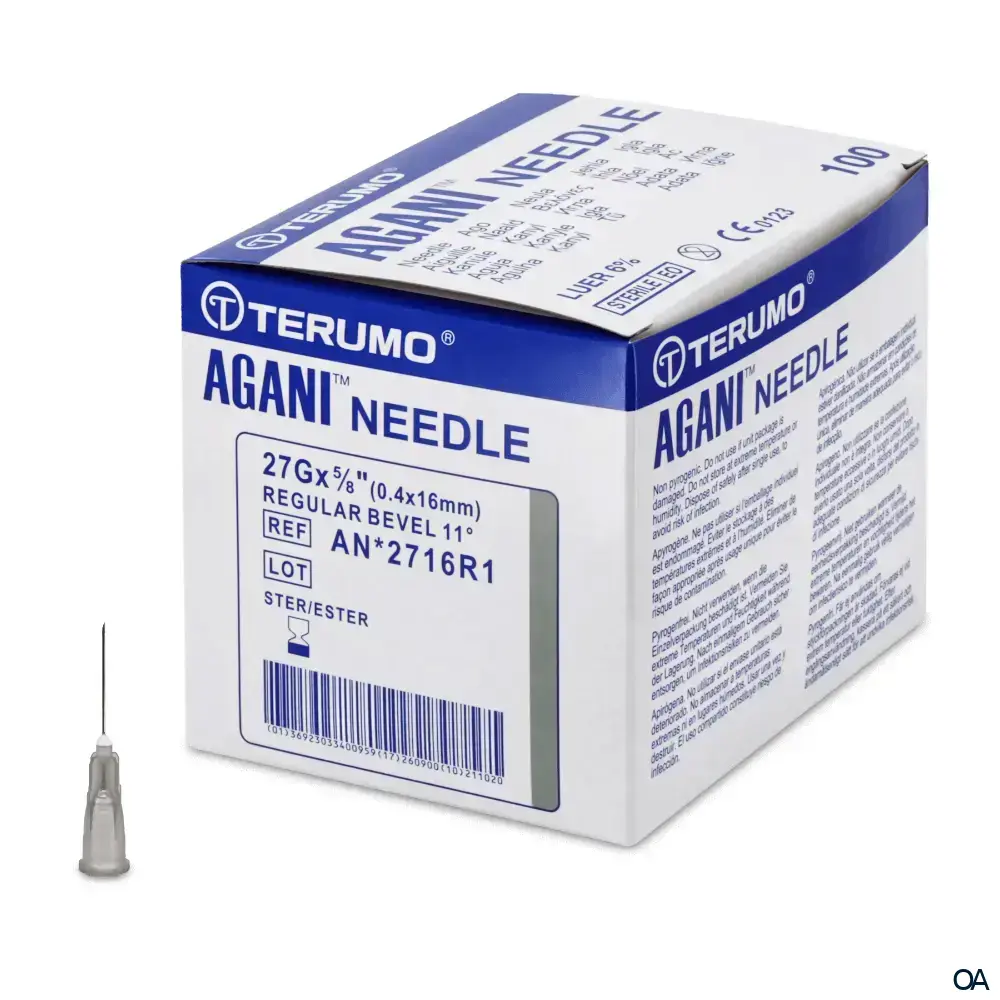Terumo® Agani™ Einmal-Kanüle 27G x 5/8", Ø 0,4 x 16 mm, grau