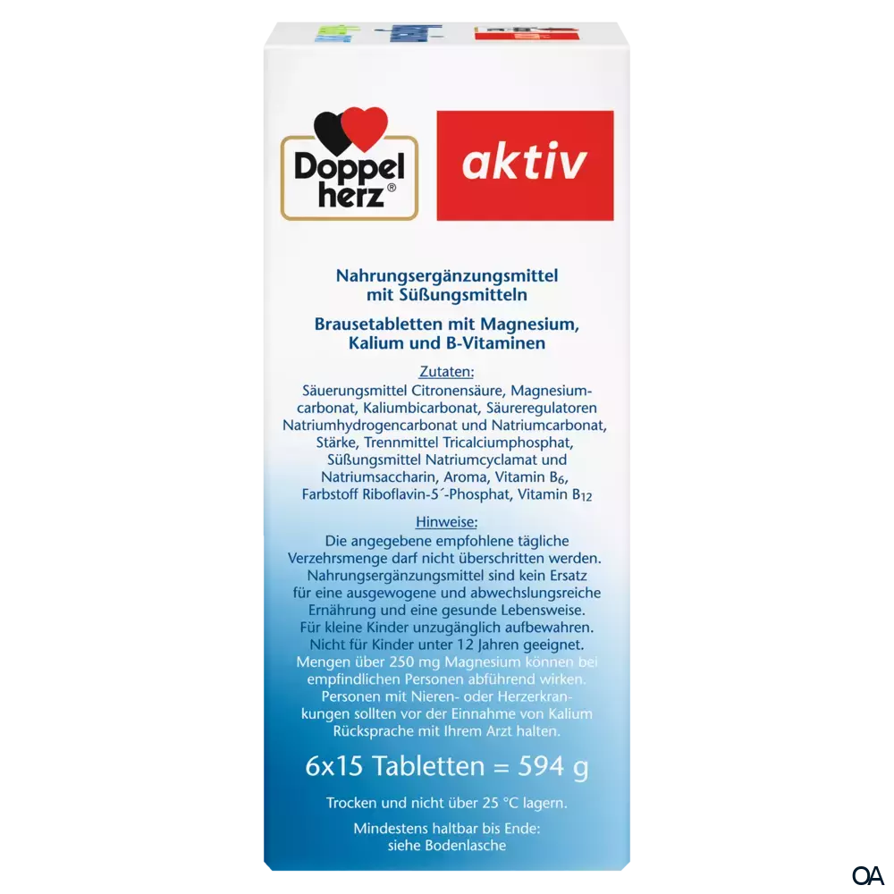 Doppelherz aktiv Magnesium + Kalium Sport Brausetabletten, 6 x 15 Stück