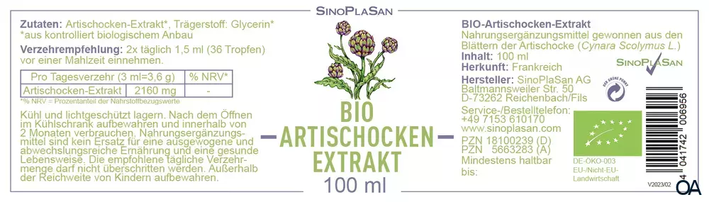 SinoPlaSan BIO Artischocken-Extrakt Tropfen