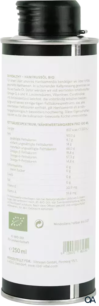 CBD VITAL So Healthy Bio Hanfsamenöl