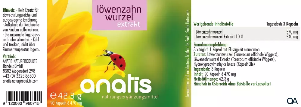 anatis Löwenzahnwurzelextrakt Kapseln