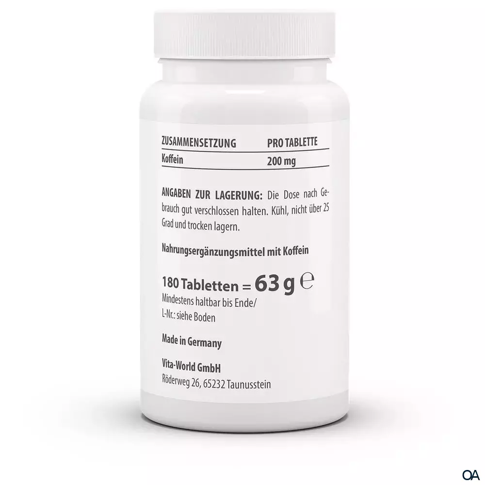 Vitaworld Coffein 200 mg Tabletten