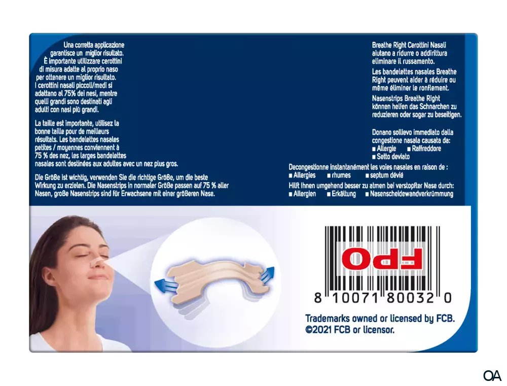 Besser Atmen Breathe Right® Nasenstrips Groß Beige