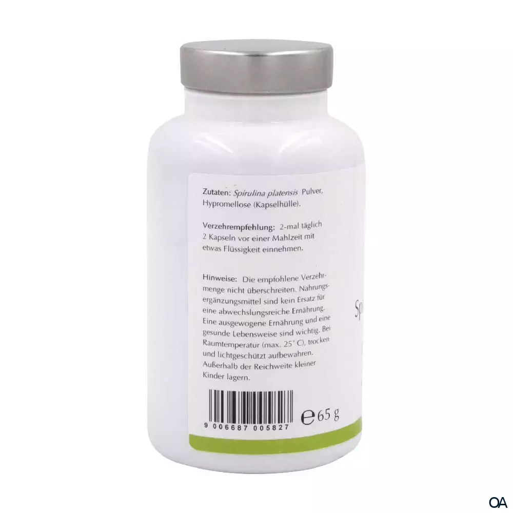 Melasan Spirulina Platensis Grüne Mikroalge Kapseln