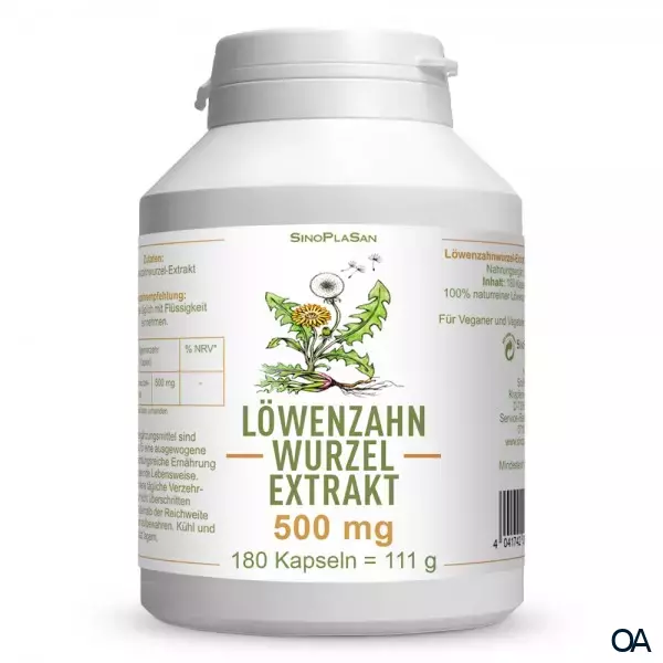 SinoPlaSan Löwenzahnwurzel-Extrakt 500 mg Kapseln