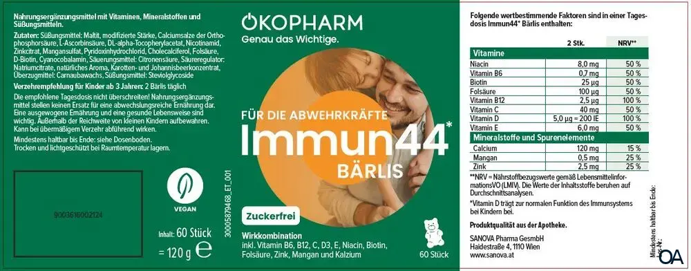 Ökopharm® Für die Abwehrkräfte Immun44* Bärlis Weichgummis