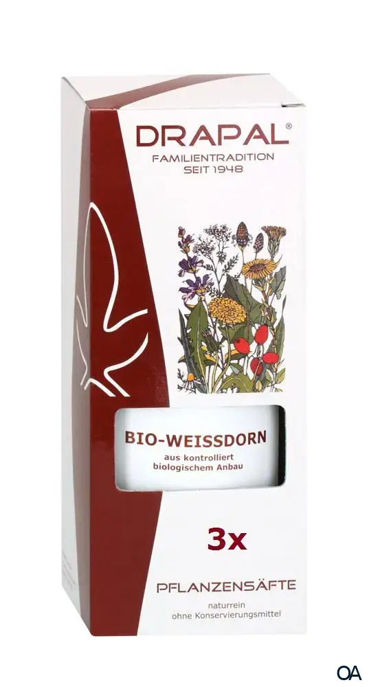 DRAPAL® Bio-Weißdorn Pflanzensaft 3 x 200 ml