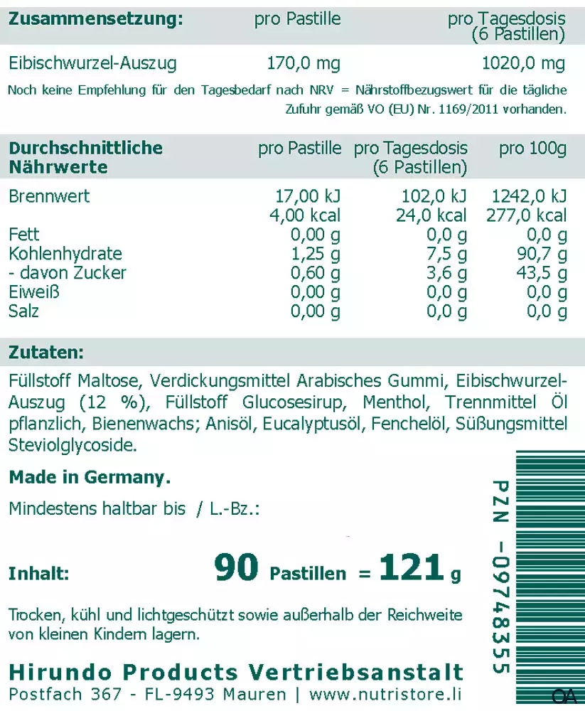 The Nutri Store Eibisch Hustenpastillen