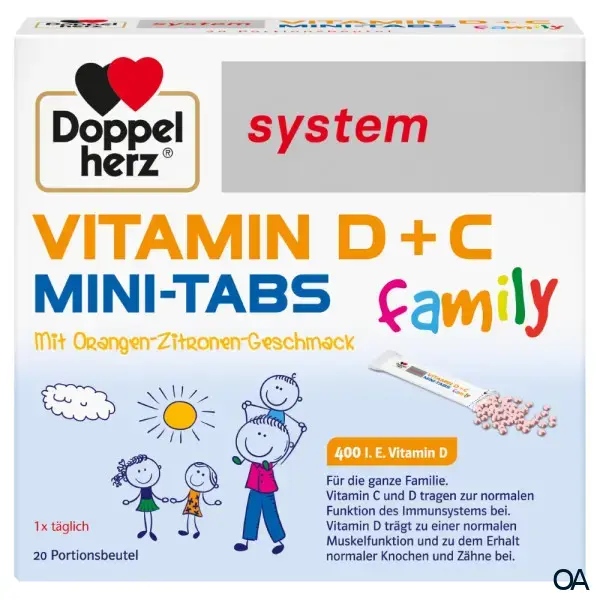 Doppelherz system Vitamin D + C Mini-Tabs family Direktgranulat Sticks