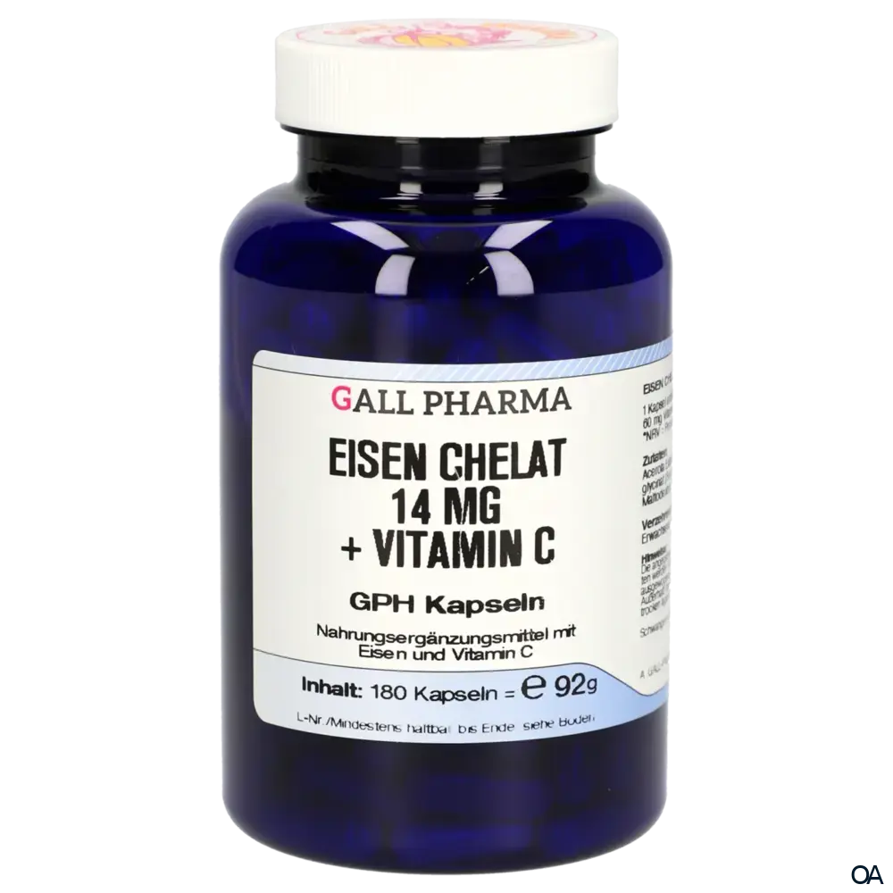 Gall Pharma Eisen Chelat 14 mg + Vitamin C Kapseln