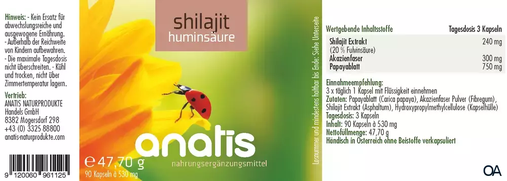 anatis Shilajit Huminsäure Kapseln