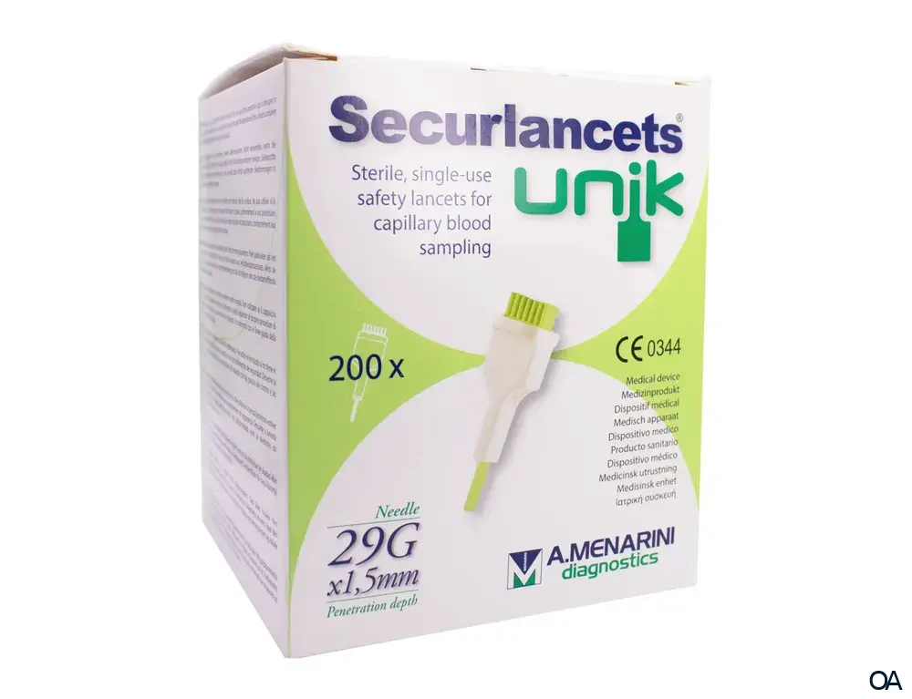 Securlancets® unik Sicherheitslanzetten 29 G x 1,5 mm, grün