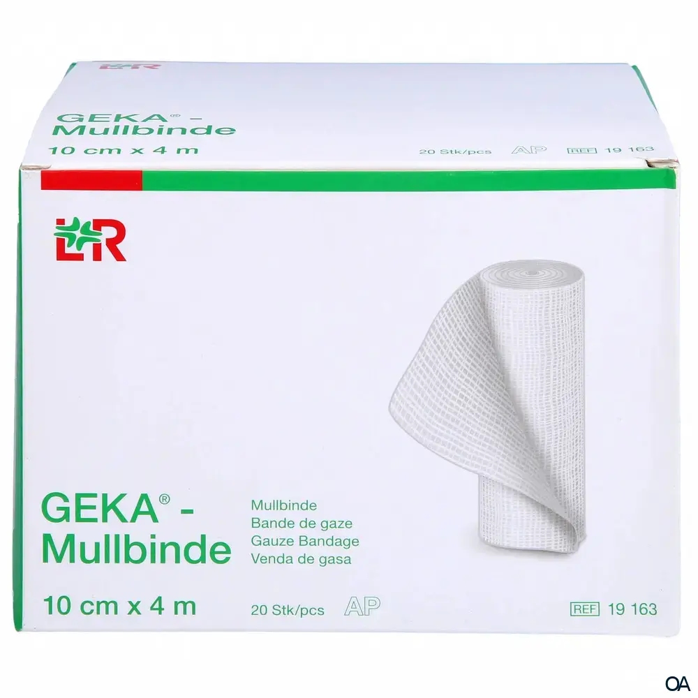 Geka® Mullbinden Starre Fixierbinden, lose, unsteril, 10 cm x 4 m