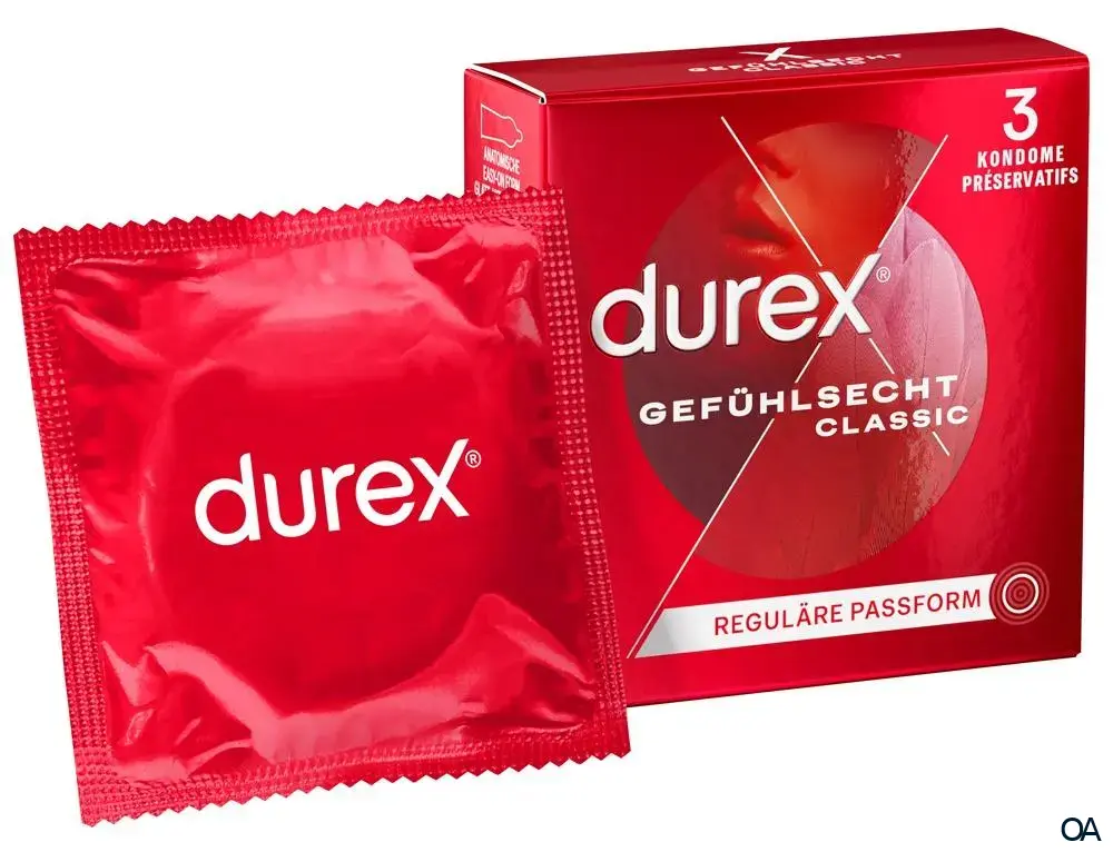 Durex Gefühlsecht Classic Kondome, Ø 56mm, 195mm Durex Gefühlsecht Classic Kondome, Ø 56mm, 195mm