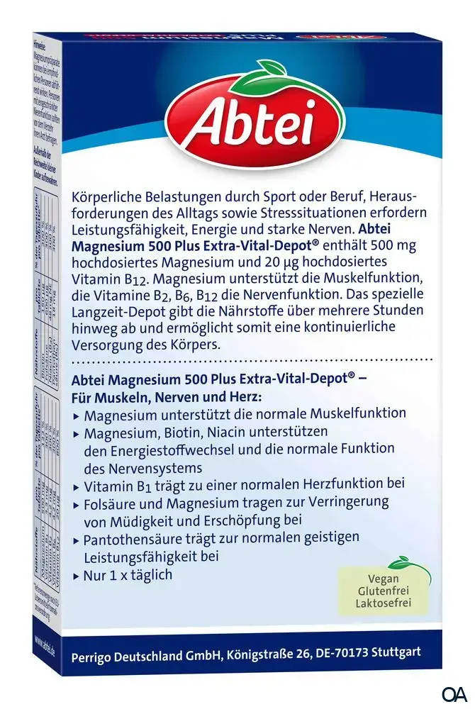 Abtei Magnesium 500 Plus Tabletten