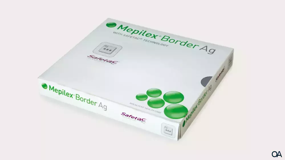 Mepilex® Border Ag mit Safetac® Technologie Schaumverband 7,5 x 7,5 cm