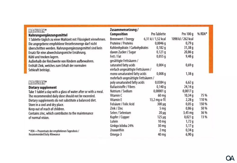 Macusan® Tabletten