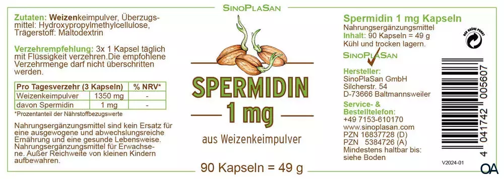 SinoPlaSan Spermidin 1 mg Kapseln