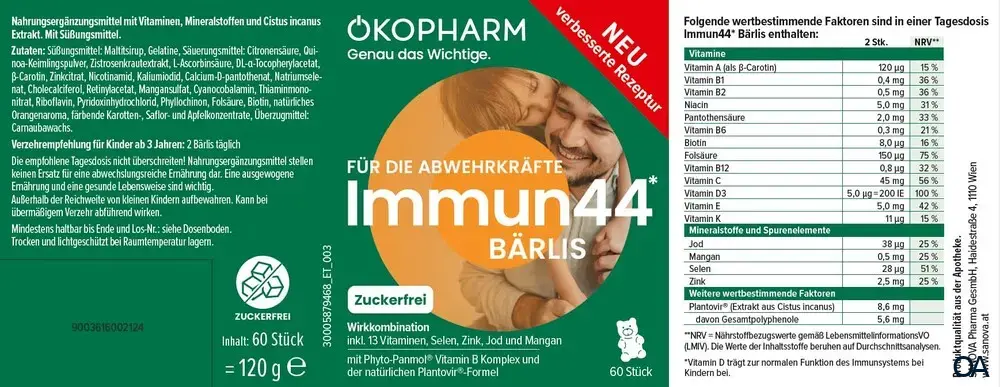 Ökopharm® Für die Abwehrkräfte Immun44* Bärlis Weichgummis