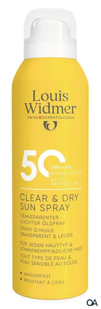 Louis Widmer suncare Clear & Dry Sun Spray 50 - Transparenter, leichter Ölspray - leicht parfümiert