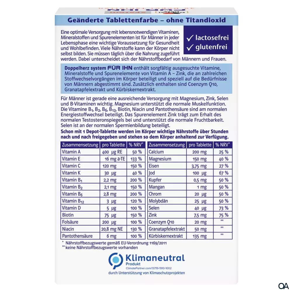 Doppelherz system Für Ihn Depot-Tabletten
