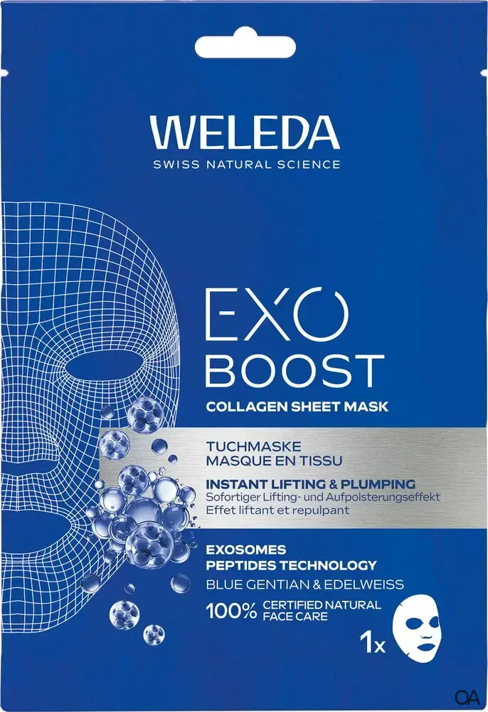 Weleda EXO BOOST Collagen Tuchmaske Blauer Enzian