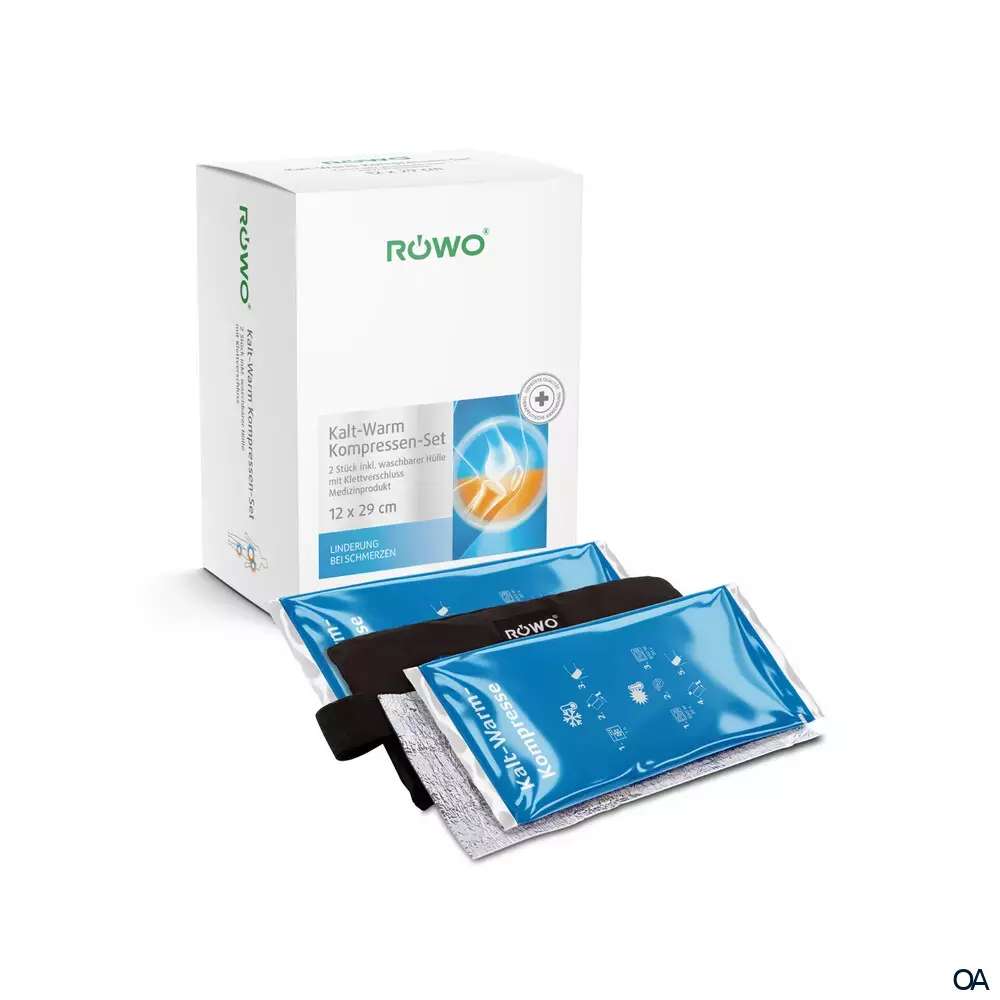 RÖWO Kalt-Warm Kompressen Set mit Bandage 12 x 29 cm
