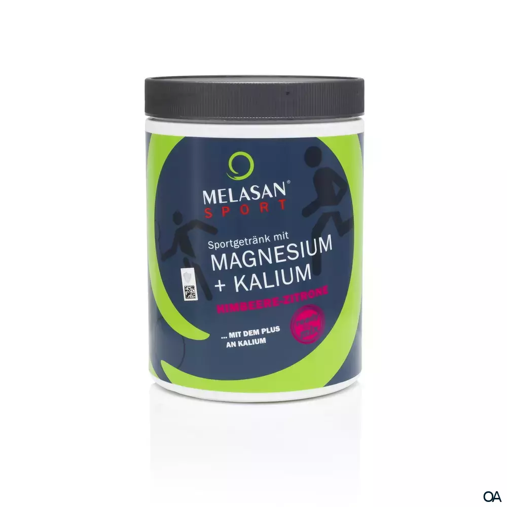 Melasan Sport Sportgetränk mit Magnesium + Kalium Pulver Himbeere-Zitrone